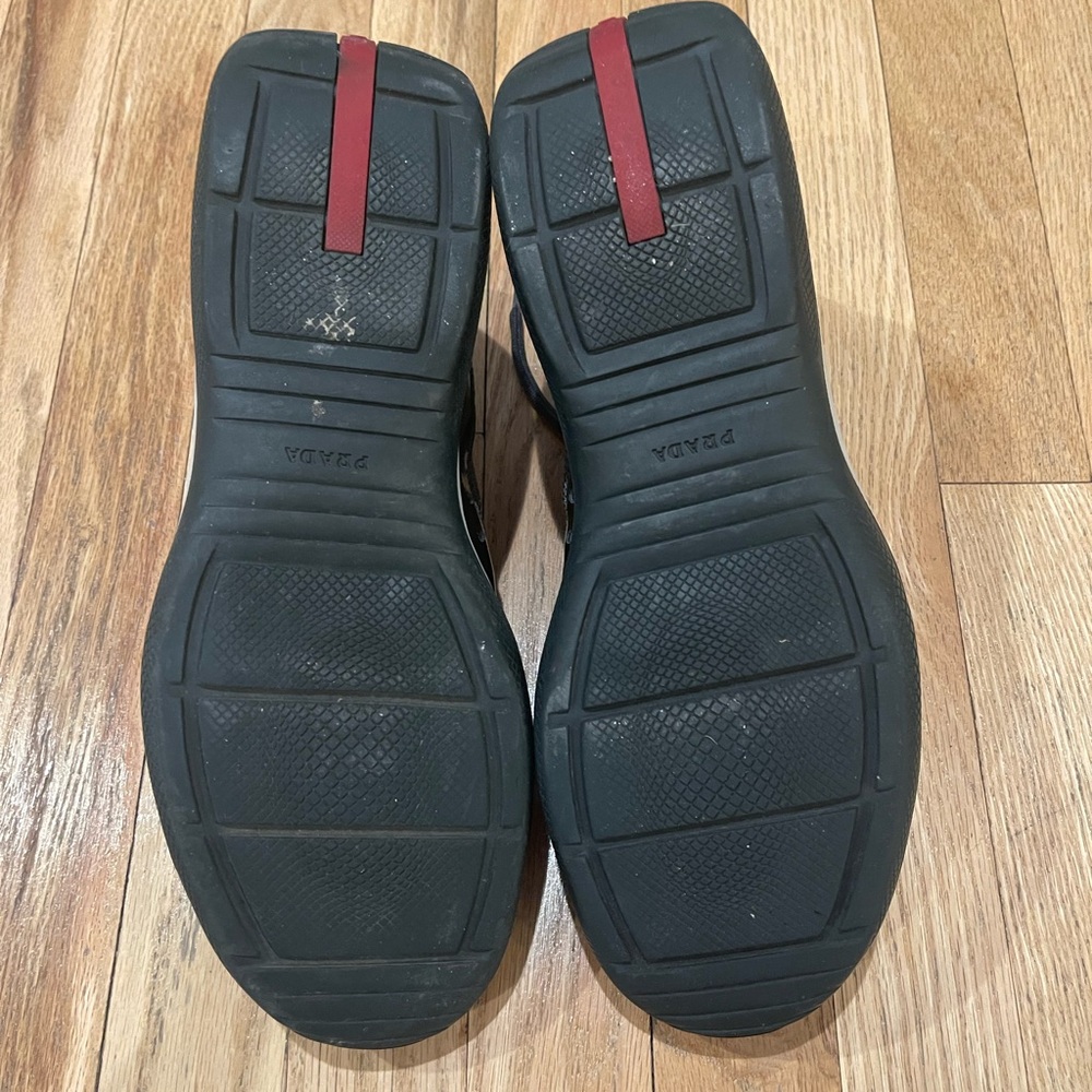 SOLD Prada Green Patent Leather Americas Cup Sneakers Prada Size 8.5 US Size 9.5 - Picture 8 of 9